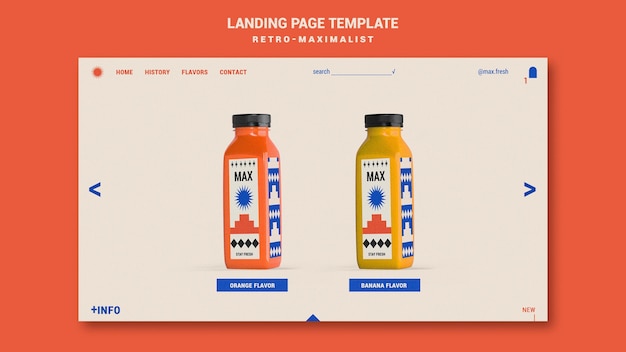 Modèle de page de destination rétro-maximaliste