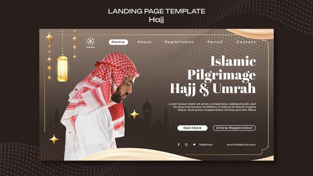 Modèle de page de destination de la saison du hajj