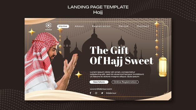 Modèle de page de destination de la saison du hajj