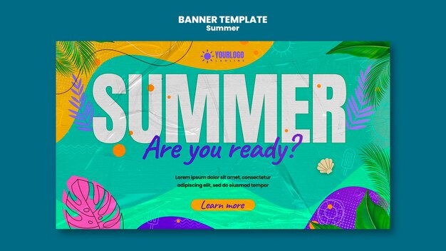 Modèle de page de destination de la saison estivale