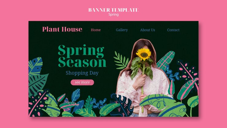 PSD gratuit modèle de page de destination de la saison printanière