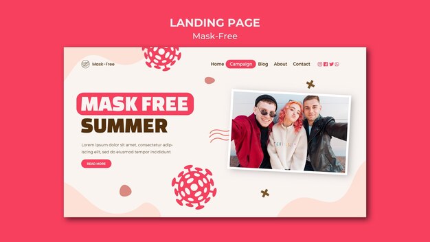 PSD gratuit modèle de page de destination sans masque