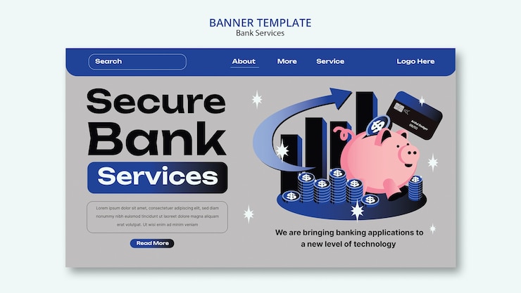 PSD gratuit modèle de page de destination des services bancaires