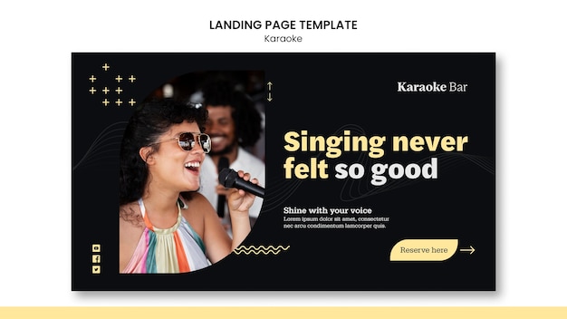PSD gratuit modèle de page de destination de soirée karaoké