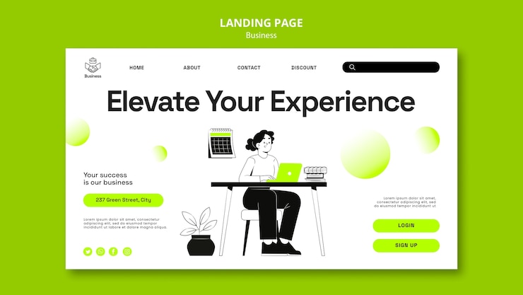 PSD gratuit modèle de page de destination de stratégie commerciale