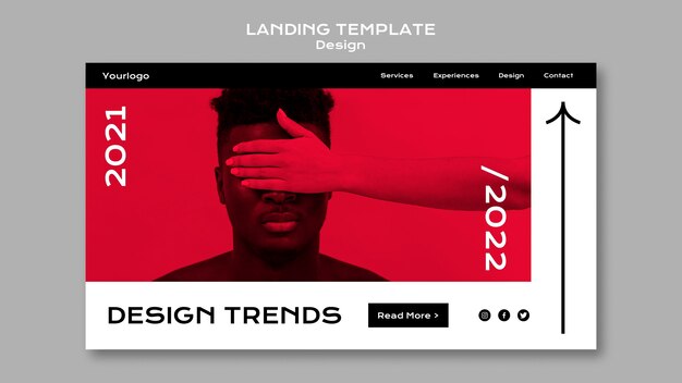 Modèle de page de destination des tendances de conception