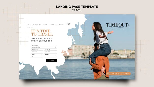 Modèle de page de destination Time to Travel