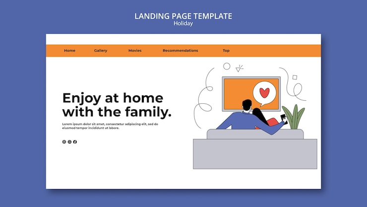 PSD gratuit modèle de page de destination de vacances à domicile