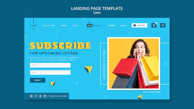 PSD gratuit modèle de page de destination de vente