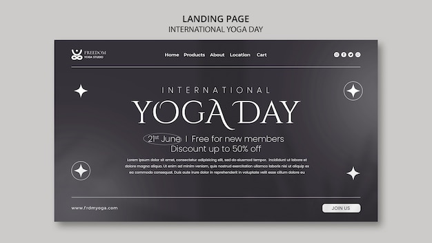 Modèle de page de destination de yoga dégradé