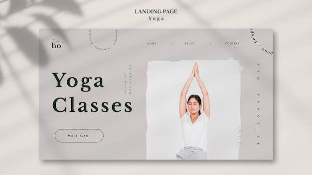 Modèle de page de destination de yoga