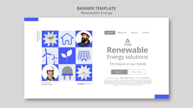 PSD gratuit modèle de page de renvoi sur les énergies renouvelables