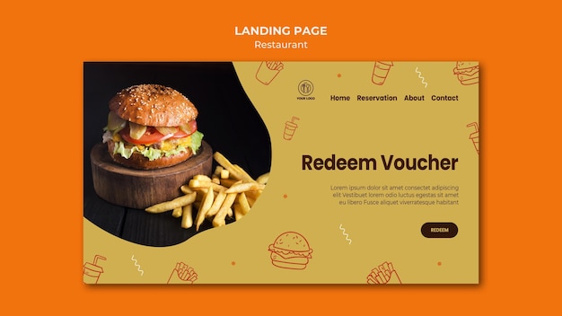 Modèle de page Web de restaurant Burger