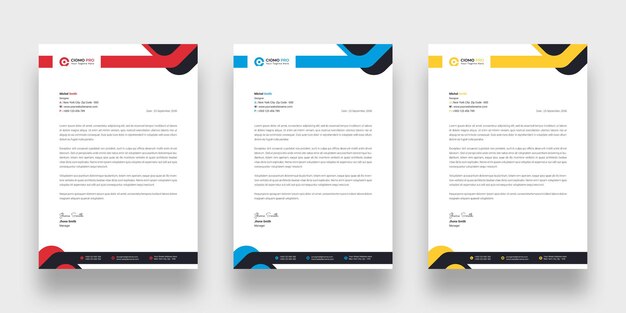 Modèle de papier à en-tête d'entreprise moderne
