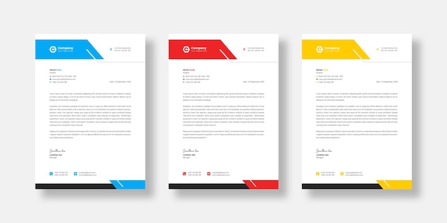 Modèle de papier à en-tête d'entreprise moderne
