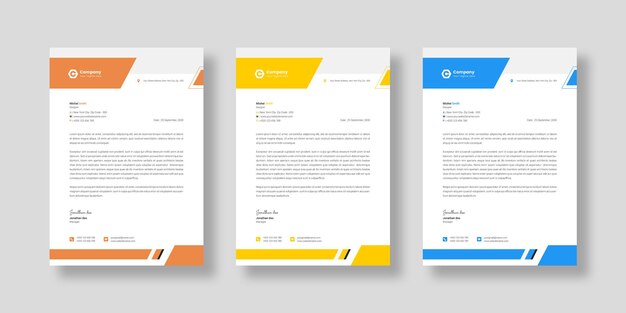 Modèle de papier à en-tête d'entreprise moderne