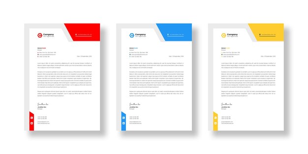 Modèle de papier à en-tête d'entreprise moderne
