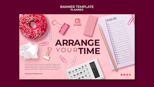PSD gratuit modèle de planificateur réaliste