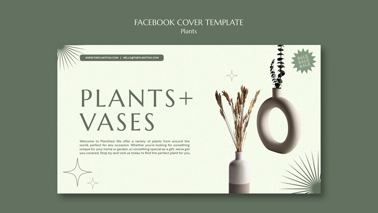 PSD gratuit modèle de plantes design plat