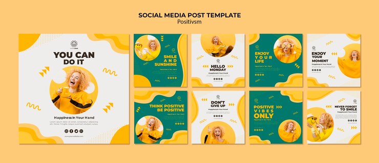 PSD gratuit modèle de positivisme pour les médias sociaux