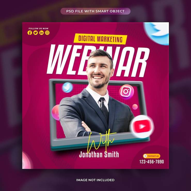 PSD gratuit modèle de post de marketing numérique sur les médias sociaux