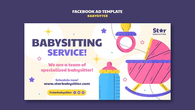 PSD gratuit un modèle de poste de baby-sitter sur facebook