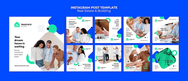 PSD gratuit modèle de posts instagram immobilier