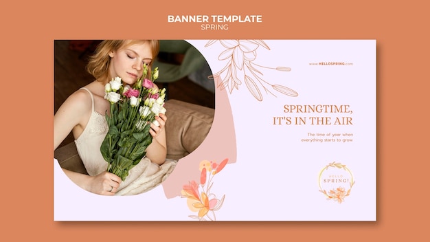 PSD gratuit modèle de printemps design plat