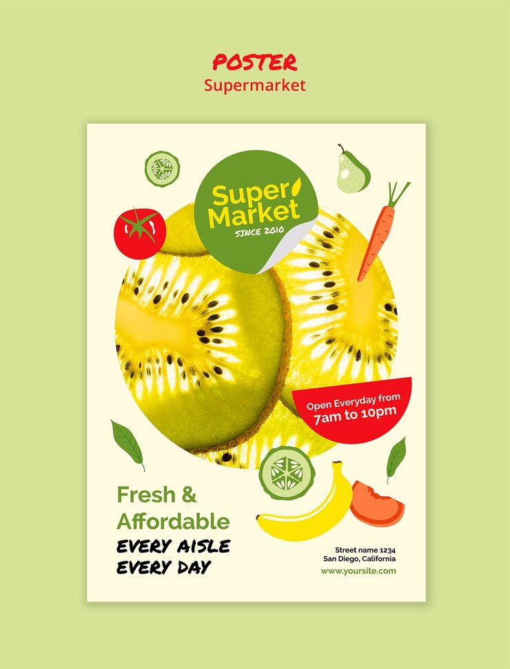 PSD gratuit modèle de produits de supermarché