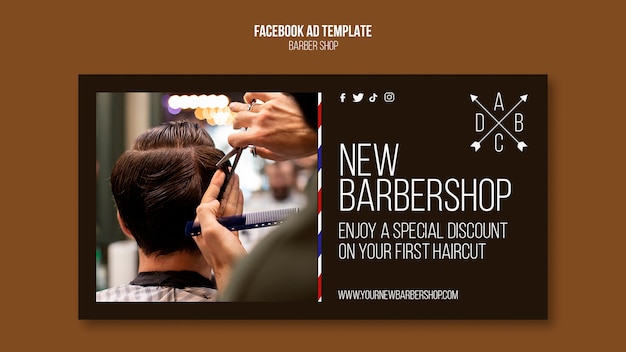 PSD gratuit modèle de promotion de médias sociaux barbershop