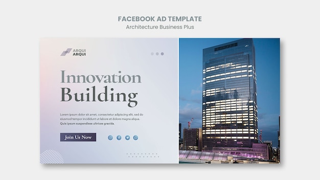 PSD gratuit modèle de promotion sur les médias sociaux d'un cabinet d'architecture