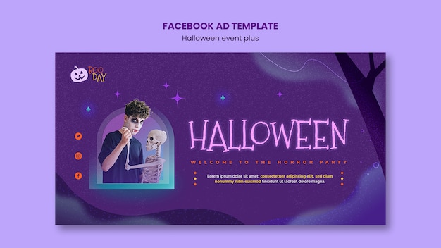 PSD gratuit modèle de promotion de médias sociaux de célébration d'halloween effrayant