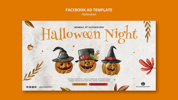 PSD gratuit modèle de promotion de médias sociaux de célébration d'halloween