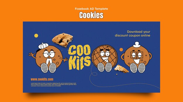 PSD gratuit modèle de promotion de médias sociaux avec cookies