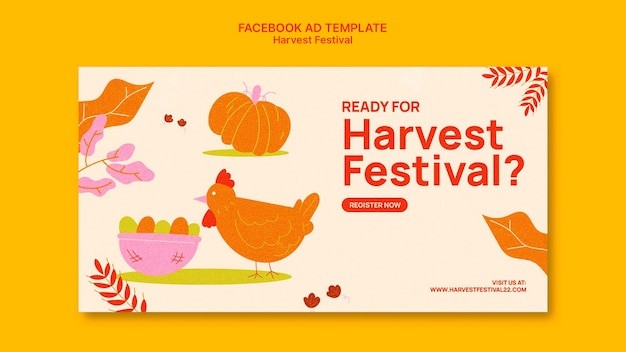 PSD gratuit modèle de promotion des médias sociaux du festival de la récolte avec des légumes