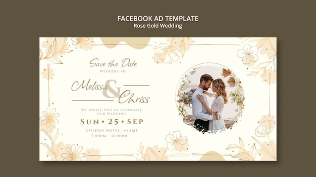 Modèle de promotion de médias sociaux de mariage floral