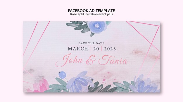 Modèle de promotion de médias sociaux de mariage floral