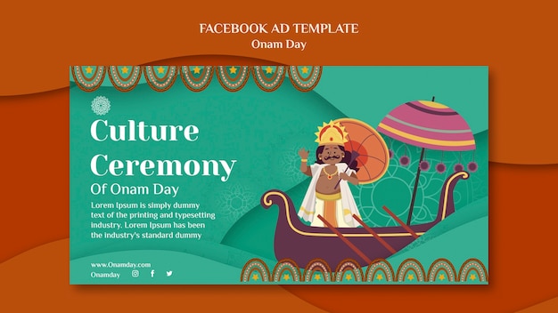 Modèle de promotion de médias sociaux onam avec des gens qui dansent