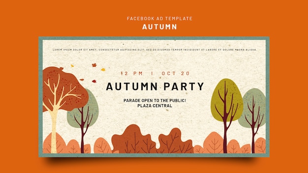 Modèle de promotion des médias sociaux pour la célébration de l'automne