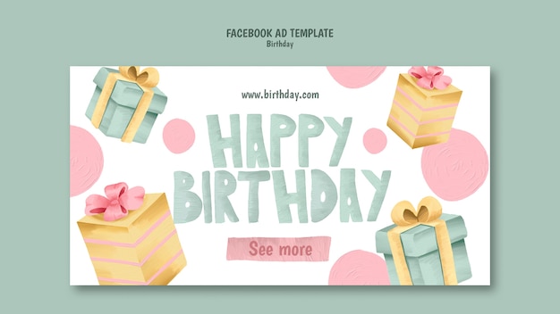 PSD gratuit modèle de promotion de médias sociaux pour la célébration d'une fête d'anniversaire