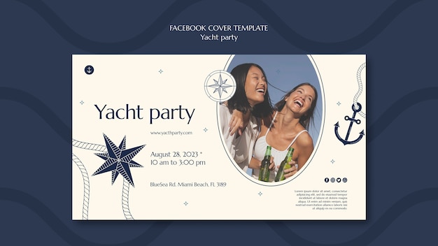PSD gratuit modèle de promotion de médias sociaux pour la célébration d'une fête de yacht de luxe