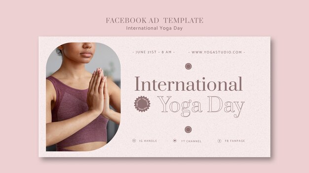 Modèle de promotion des médias sociaux pour la célébration de la journée internationale du yoga
