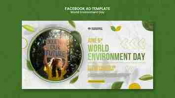 PSD gratuit modèle de promotion des médias sociaux pour la célébration de la journée mondiale de l'environnement