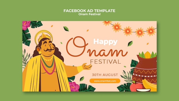 Modèle de promotion de médias sociaux pour la célébration d'onam