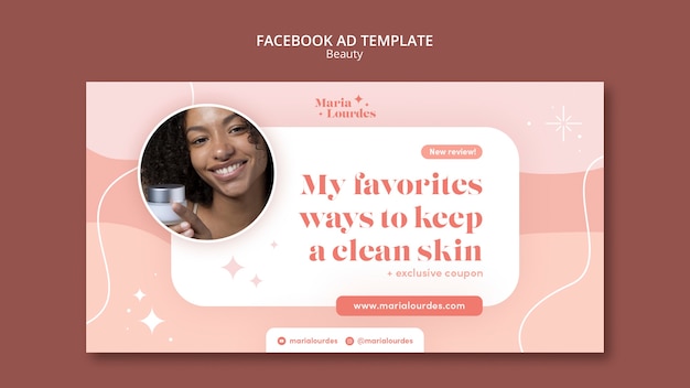 PSD gratuit modèle de promotion de médias sociaux pour les cosmétiques de beauté et de soins de la peau