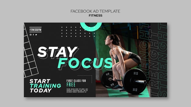 PSD gratuit modèle de promotion sur les médias sociaux pour les cours de fitness