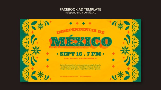 Modèle de promotion des médias sociaux pour la fête de l'indépendance mexicaine