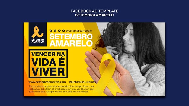 Modèle de promotion des médias sociaux pour la sensibilisation au mois brésilien de prévention du suicide