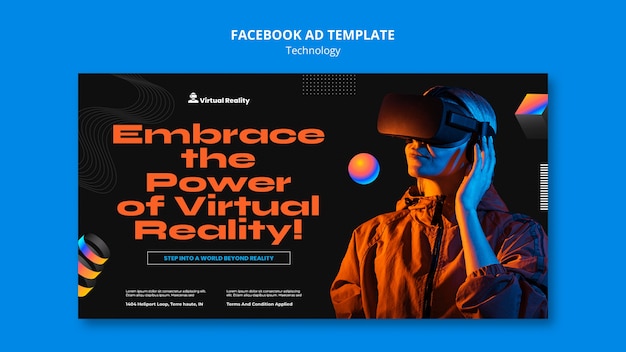 PSD gratuit modèle de promotion de médias sociaux pour la technologie de réalité virtuelle