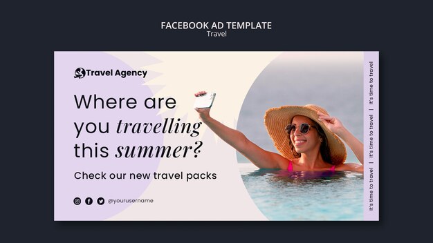 Modèle de promotion de médias sociaux pour voyager dans le monde